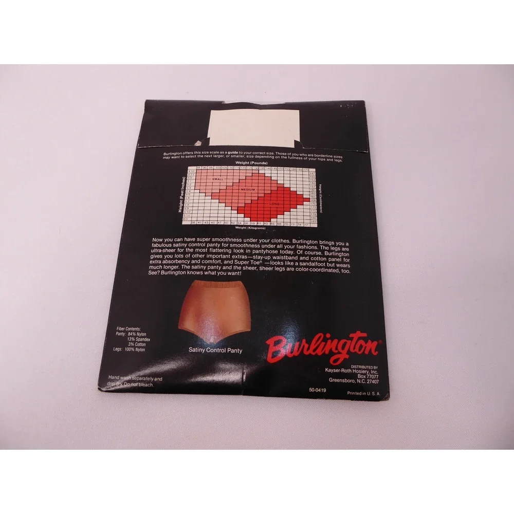 VTG Pantyhose Burlington 321 M Rachel Sandalfoot Ultra Sheer Control Top NEW